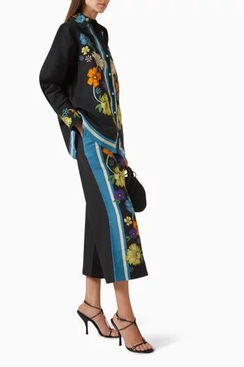 Fleur Cropped Pants in Linen-cotton
