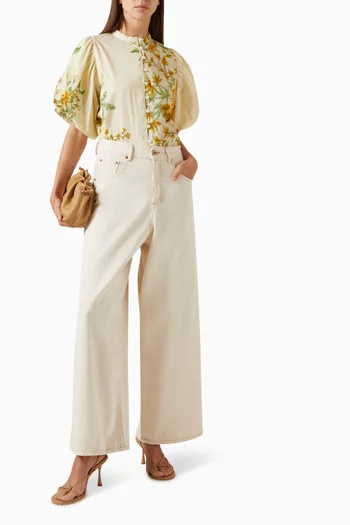 Saarinen Puff-sleeve Blouse in Cotton