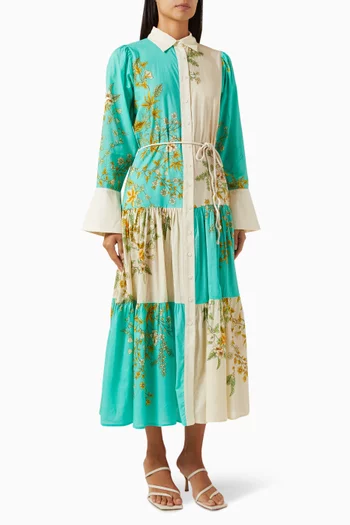Saarinen Tiered Shirtdress in Cotton