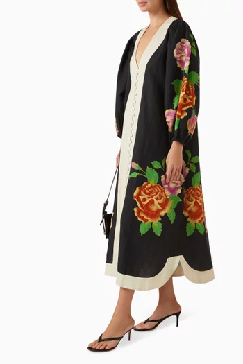 Rosetta Kaftan Dress in Linen Blend