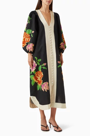 Rosetta Kaftan Dress in Linen Blend