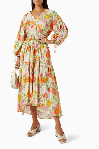Rosetta Elastic-waist Maxi Dress