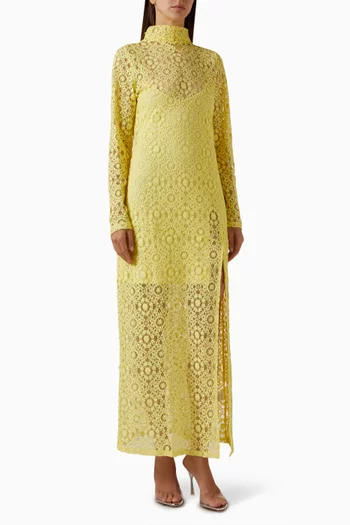 Slit Midi Dress in Lace