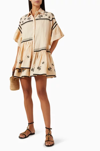 Kaisa Genoa Mini Dress in Linen