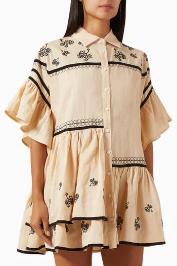 Kaisa Genoa Mini Dress in Linen