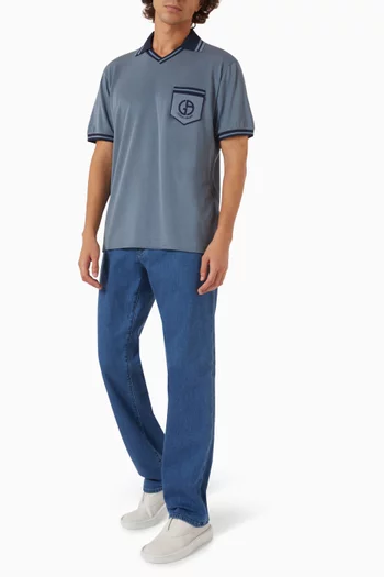 Polo Shirt in Silk Piqué Jersey