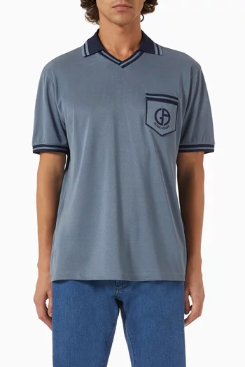 Polo Shirt in Silk Piqué Jersey