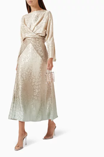 Ombré Midi Skirt in Rayon