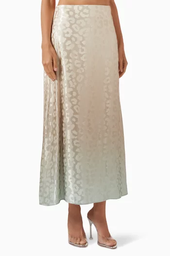 Ombré Midi Skirt in Rayon