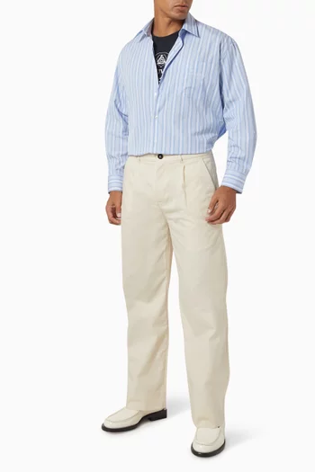 Pleated Chino Pants in Cotton