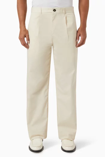 Pleated Chino Pants in Cotton