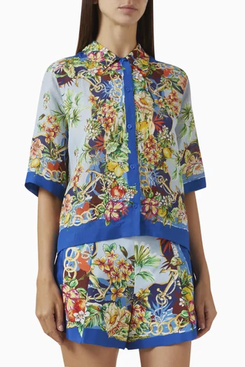 Canzibi Printed Shirt in Viscose-blend