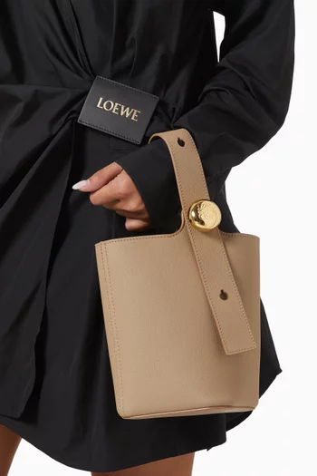 Mini Pebble Bucket Bag in Calfskin