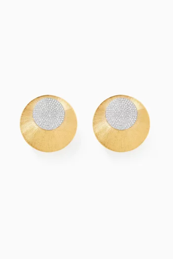Diamond Disc Earrings in 18kt Gold