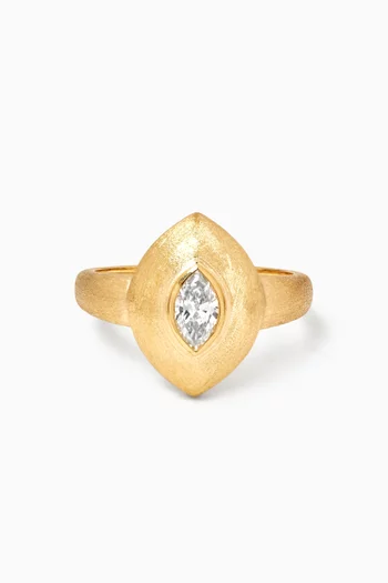 Marquise Diamond Pinky Ring in 18kt Gold