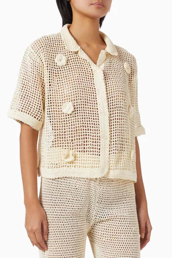 Flower Top in Crochet Knit