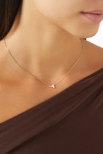 XS Oula Arabic Letter 'Haa' Enamel Pendant Necklace in 18kt Gold