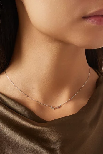 'Hobb' Diamond Necklace in 18kt White Gold