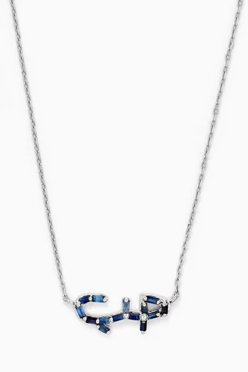 'Hobb' Sapphire Necklace in 18kt White Gold