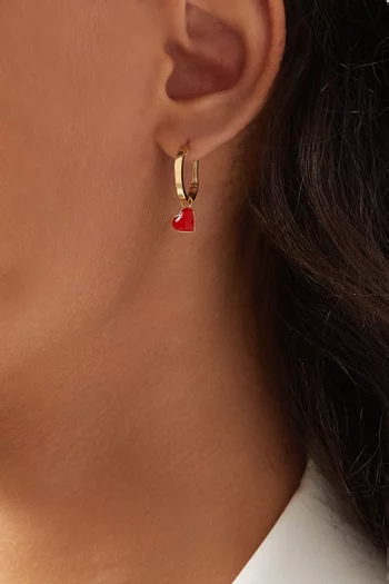 Creole Heart Single Earring in 18kt Gold