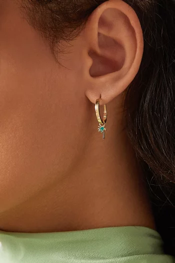 Creole Palm Tree Single Earring in 18kt Gold