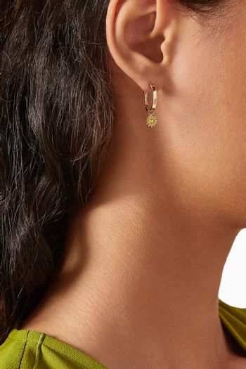 Creole Enamel Sun Single Earring in 18kt Gold