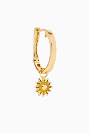 Creole Enamel Sun Single Earring in 18kt Gold