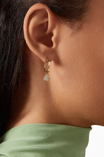 Creole Diamond Heart Single Earring in 18kt Gold