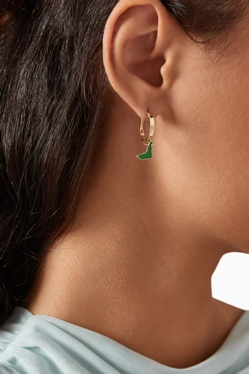 Creole Enamel UAE Single Earring in 18kt Gold