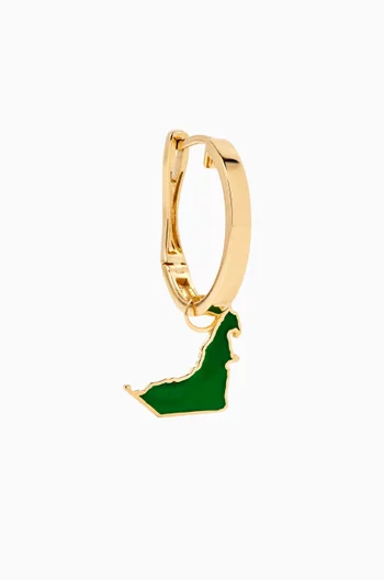 Creole Enamel UAE Single Earring in 18kt Gold