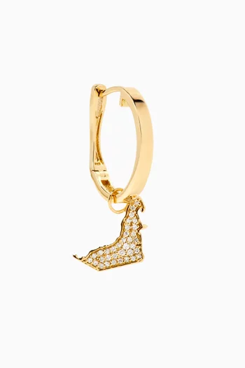 Creole UAE Diamond Single Earring in 18kt Gold