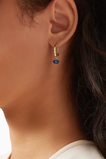 Creole Enamel Eye Single Earring in 18kt Gold