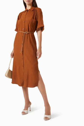 Sofia Midi Dress in Viscose Crepon