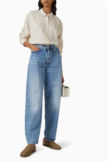 Botan Striped Shirt in Cotton-linen