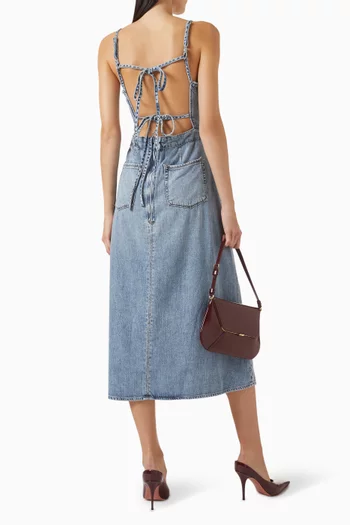 Fit For Success Midi Dress in Linen-blend