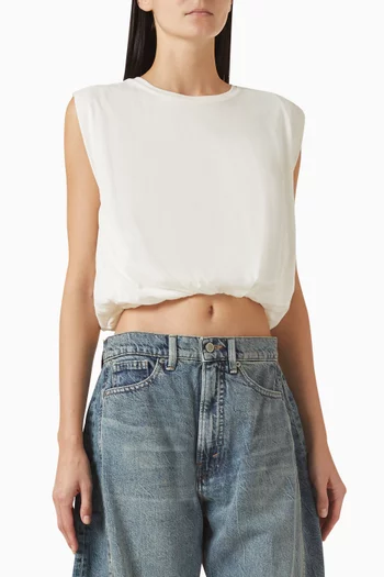 تي شيرت بلا أكمام مزيج قطن