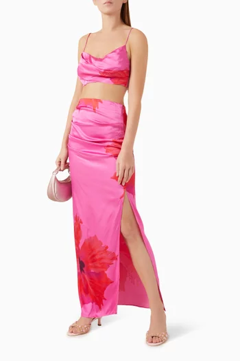 Draped Crop Top in Satin