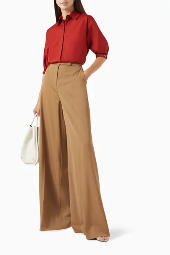 Ninfa Wide-leg Pants in Wool-gabardine