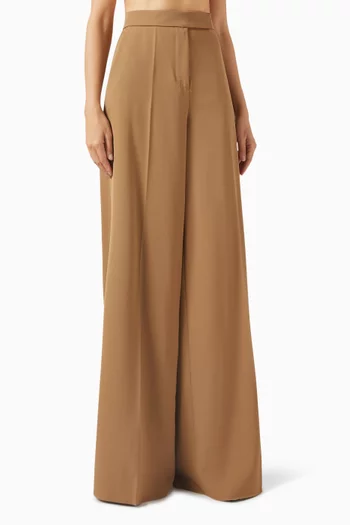 Ninfa Wide-leg Pants in Wool-gabardine