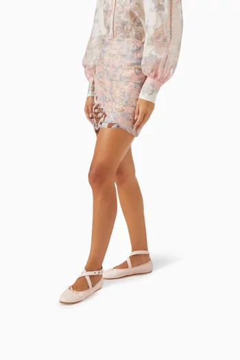 Sophia Belt Ballet Flats in Leather