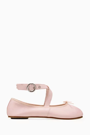 Sophia Belt Ballet Flats in Leather