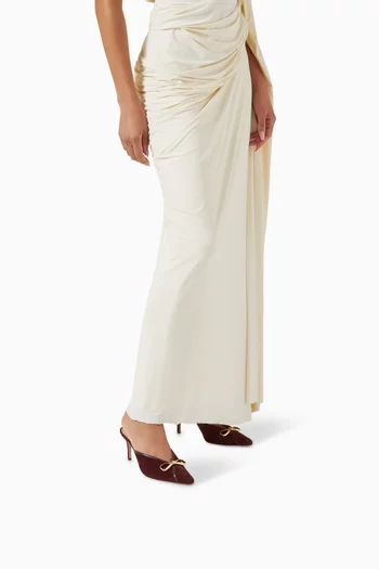 حذاء باوي مفتوح من الخلف بكعب 75 مم شمواه