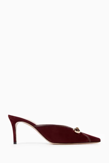 حذاء باوي مفتوح من الخلف بكعب 75 مم شمواه