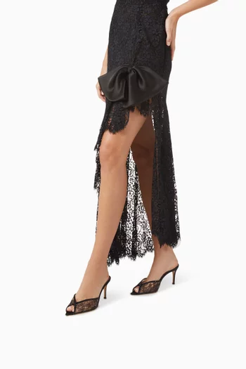 Katy 75 Mule Sandals in Lace & Satin