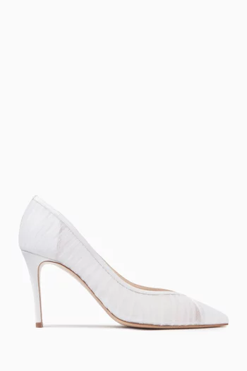Nora 85 Pumps in Tulle & Satin