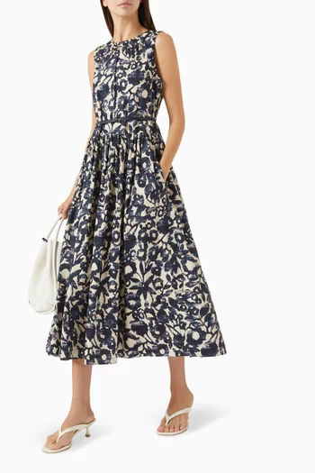 Marlena Midi Dress in Cotton-poplin