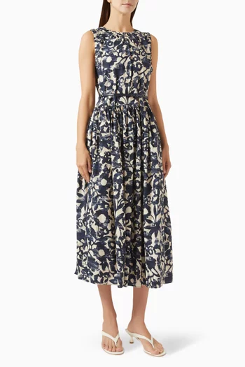 Marlena Midi Dress in Cotton-poplin