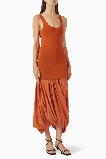 Cocoon Tank Dress in Viscose Blend