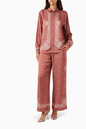 Paisley-print Shirt in Recycled Satin