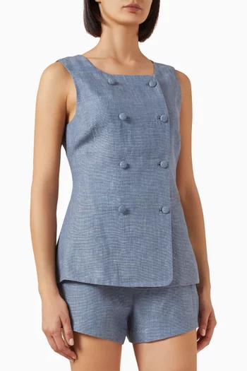 Thea Vest in Linen